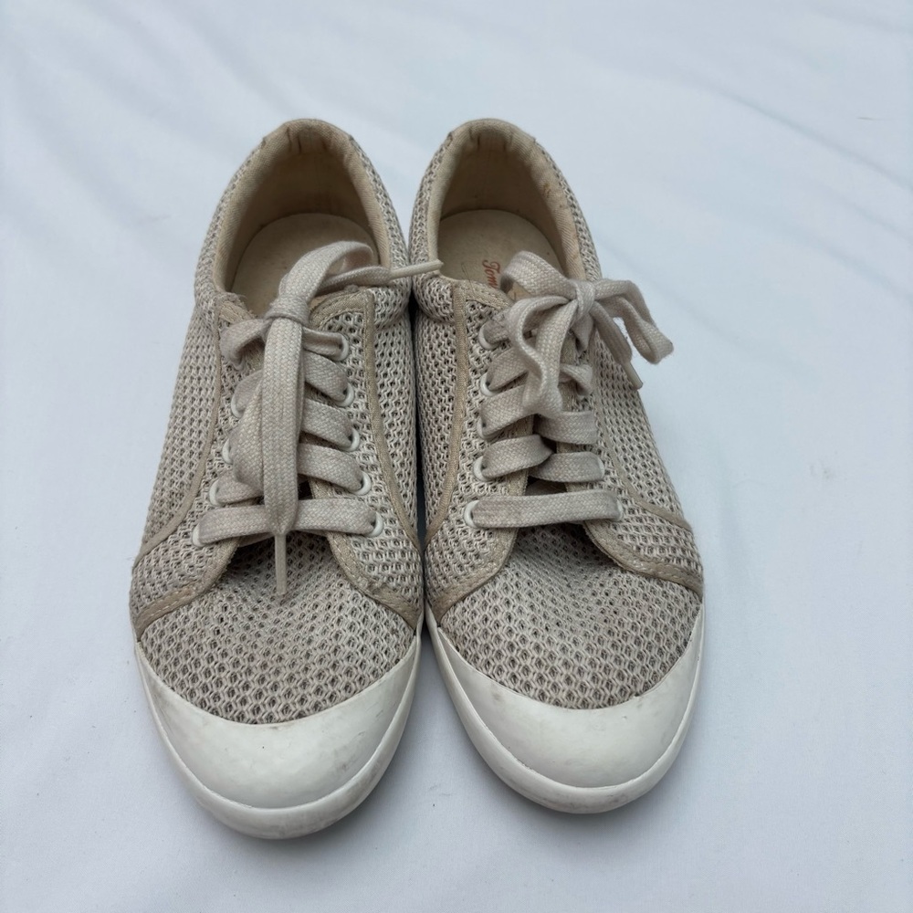 Tommy Bahama Ettana Canvas Mesh Cream Lace-Up Sneakers Size 7.5